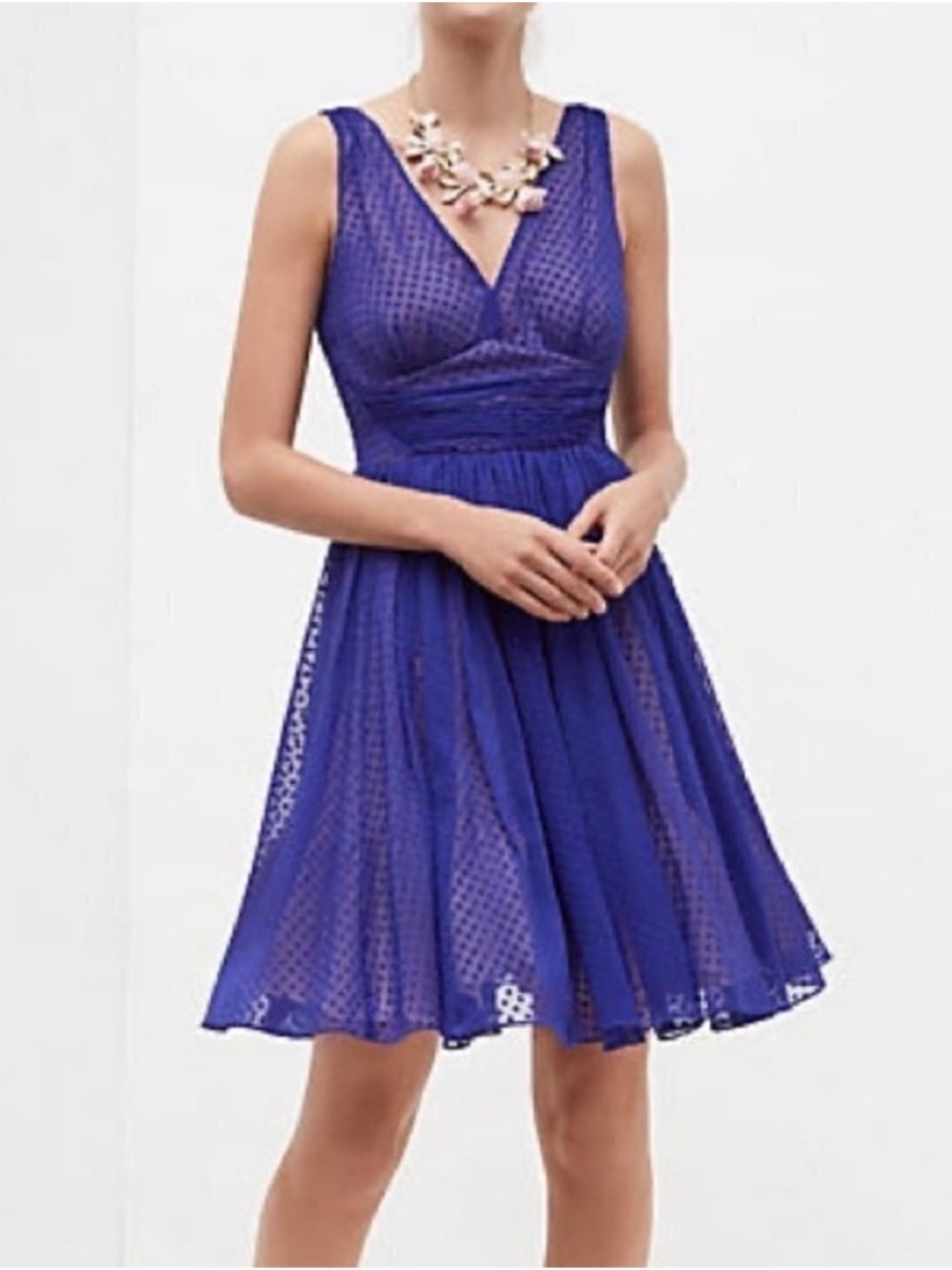Anthropologie HD in Paris Flared Blue Dot Dress. 4. NWT. $178!